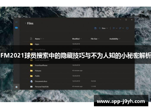 FM2021球员搜索中的隐藏技巧与不为人知的小秘密解析